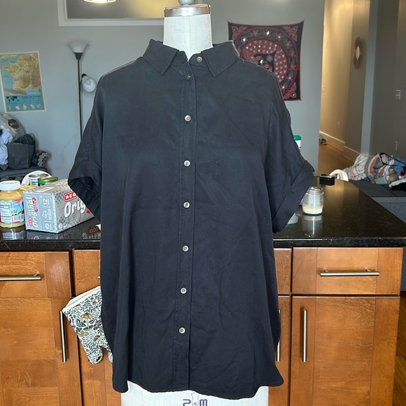 Daily Ritual Tops - Black Button Down from Daily Ritual.